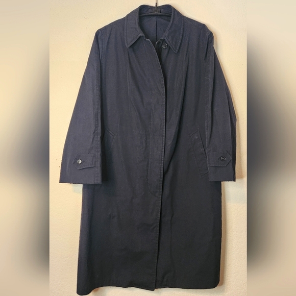 Vintage London Fog Maincoats Black Trench, Size 14P‎ - Picture 1 of 11